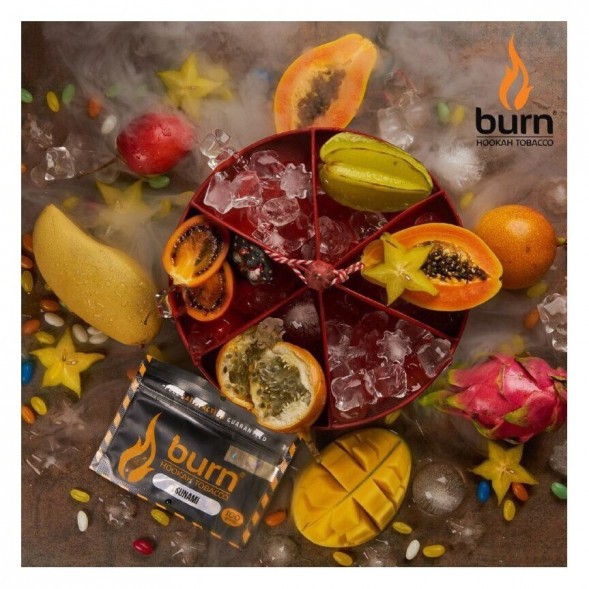 Табак Burn - Tsunami (Тропические Фрукты со Льдом, 100 грамм) купить в Новосибирске