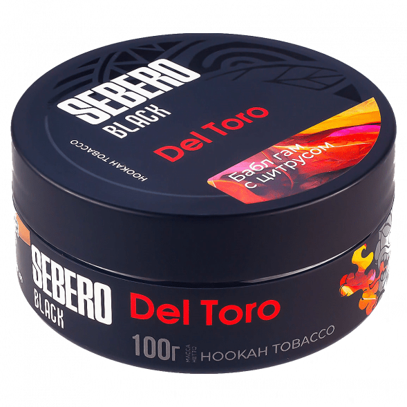 Табак Sebero Black - Del Toro (Бабл гам с Цитрусом, 100 грамм) купить в Новосибирске