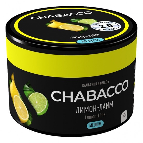 Смесь Chabacco MEDIUM - Lemon-Lime (Лимон - Лайм, 50 грамм) купить в Новосибирске