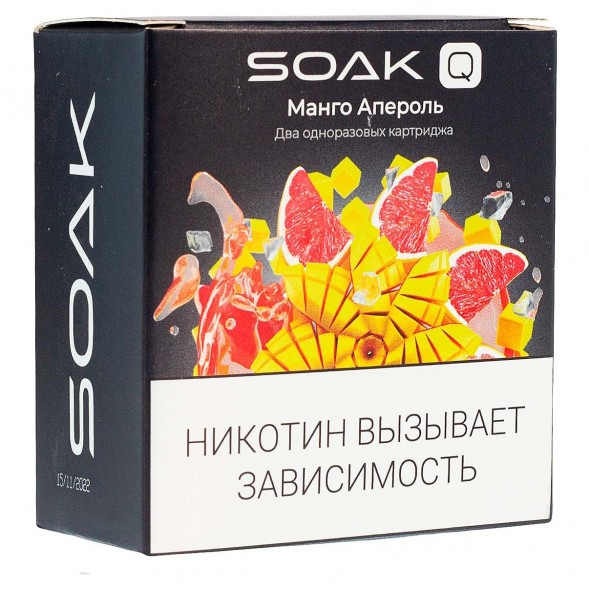 Картридж SOAK Q - Манго Апероль (1500 затяжек х 2 шт.) купить в Новосибирске