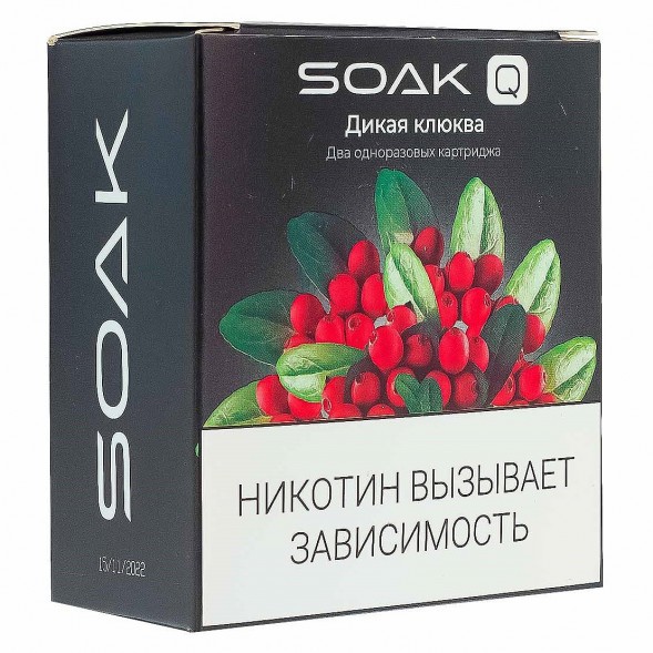 Картридж SOAK Q - Дикая Клюква (1500 затяжек х 2 шт.) купить в Новосибирске